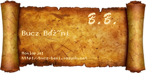 Bucz Béni névjegykártya